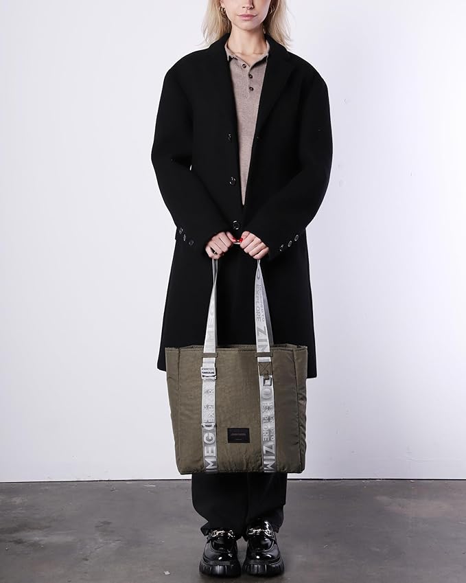 ZIMEGO Unisex Two-Tone Gym Tote Bag - Stylish Everyday Travel Tote with Double Top Handles