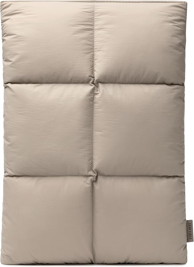 Comfyable Puffy Laptop Sleeve 13 Inch 14 Inch, Quilted Puffer Laptop Carrying Case for Women, Pillow Case Compatible for MacBook Air M3 2024 M2 M1, MacBook Pro M4 Pro/Max, 13 in 14 in Cover, Taupe