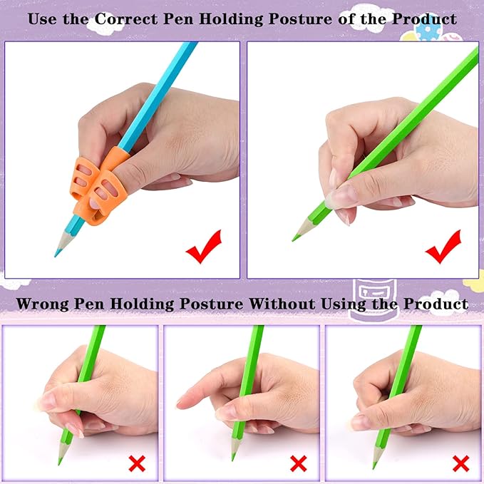 SANNIX 16 PCS Pencil Kids Grips for Kids Handwriting, Grip Posture Correction Training Pen Writing Aid Tool for Kids Toddler Preschools Children Adults Students