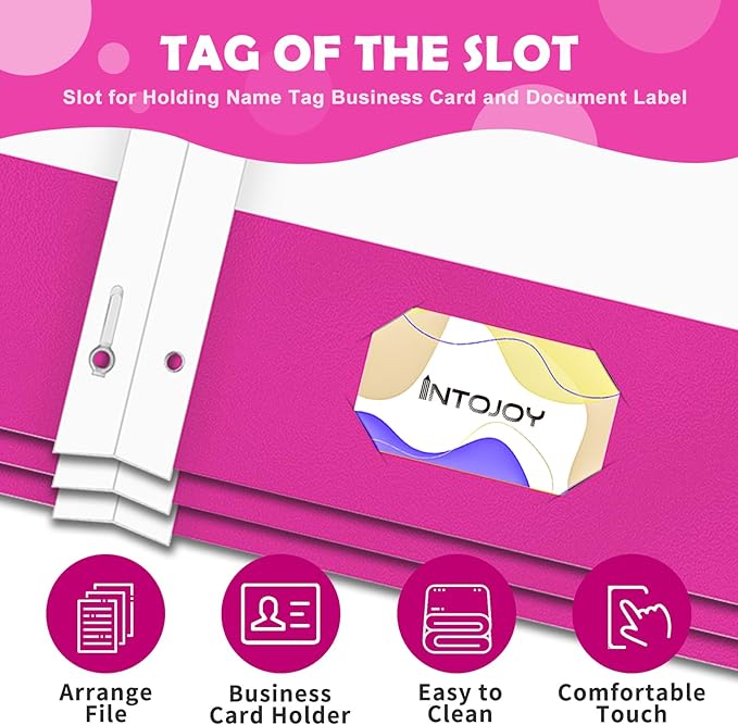 Folders with Pockets,IntoJoy 50 Pack Two Pocket Folders Business Card Holder Paper Folders with Prongs for School Office Filing Cabinet Resume Portfolio (Pink)
