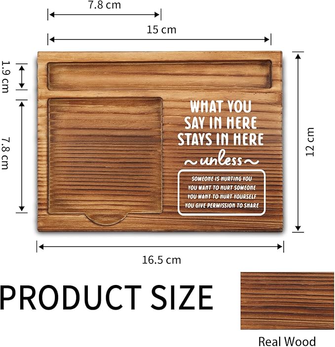 vizuzi Counseling Confidentiality Sticky Note Holder, Counseling Office Decor, Therapy Counseling Office Decor Gifts for School Psychologist Social Worker Self-Stick Note Pad Holders ZSS41