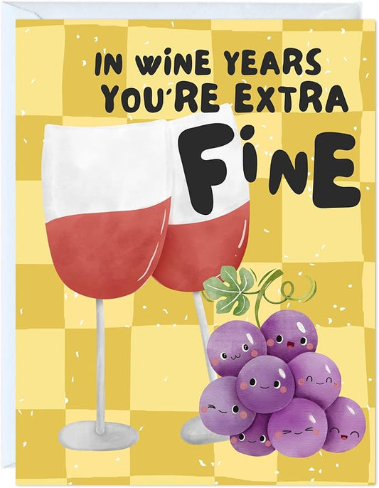 Funny Naughty Birthday Card,Dirty Card for 18th 16th 21st 30th 40th 50th 60th 65th Bday,Sarcastic Card For Boyfriend Husband Mom Dad Girlfriend Wife,Happy Birthday Greeting Card (In Wine Years ...)