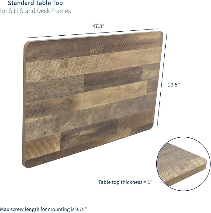 VIVO Reclaimed Wood Universal 48 x 30 inch Solid One-Piece Table Top for Standard and Sit to Stand Height Adjustable Home and Office Desk Frames, DESK-TOP48-30P
