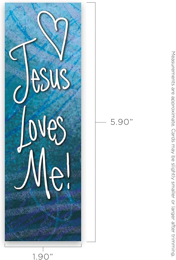 Jesus Loves Me, Ephesians 3:18, Bulk Pack of 25 Christian Bookmarks for Kids, Childrens Bible Verse Book Markers, Sunday School Prizes with Memory Verses, Scripture Gifts for Kids & Youth