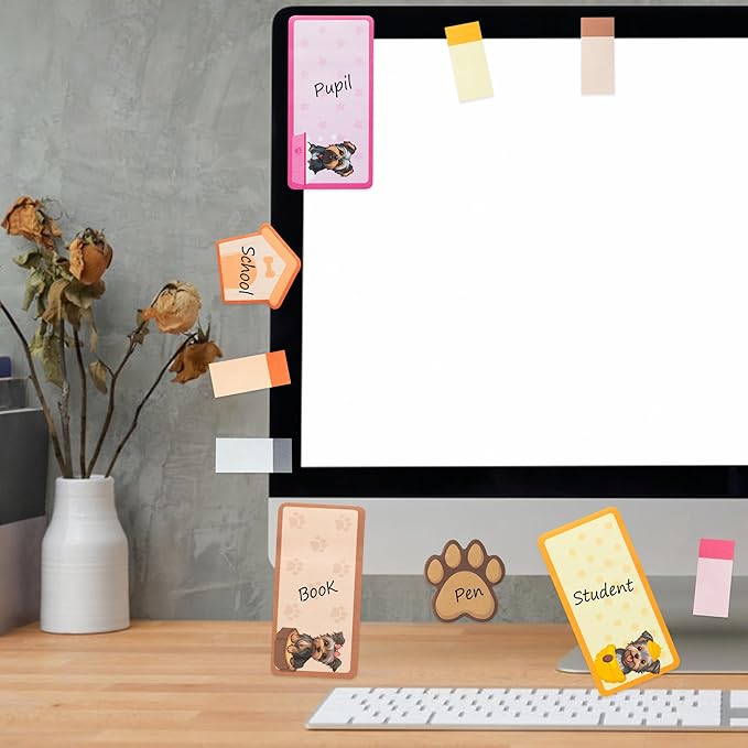 B1ykin Sticky Notes Set - Cartoon Theme Cute Self-Stick Notes Pad Teacher Appreciation Gifts， Self-Adhesive Writing Memo Pages Sticky to Do Notepad for Kids Employee School Office (Yorkshire Terrier)