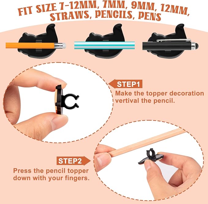 WDAHDHP Pencil Toppers Bulk for Kids, 50Pcs Cute Pencil Clip Topper Pencil Charms Classroom Prizes School Rewards for Students