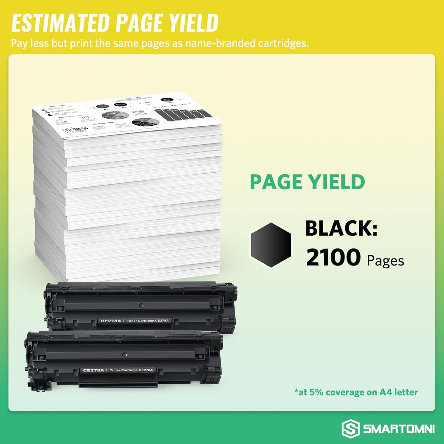 Compatible 78A CRG-128 Toner Cartridge Replacement for HP CE278A Canon 128 for HP P1606dn P1600 M1536dnf Canon D530 D550 LBP6230dw LBP6200d MF4890dw MF4880dw MF4450 Printer, 2 Packs