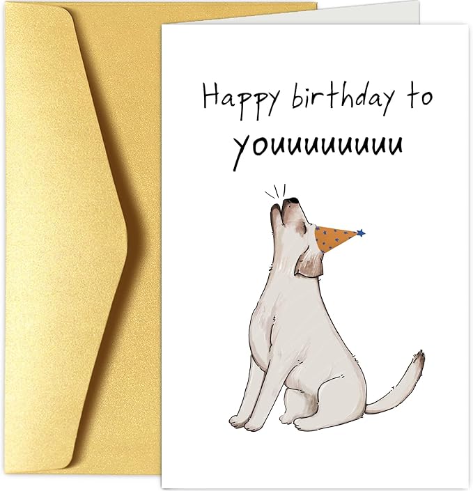 Chenive Funny Birthday Card from Dog, Cute Dog Birthday Card, Bday Card for Dog Owner, Dog Yap Happy Birthday To You Card JCCNB250