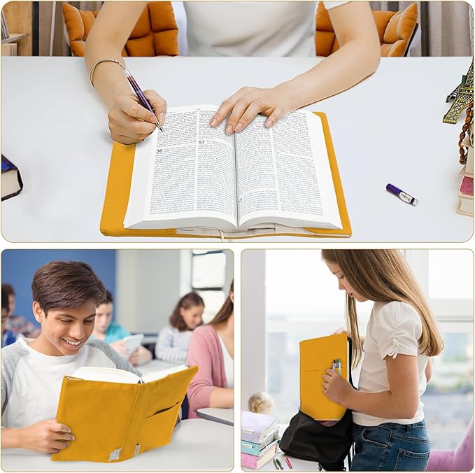 Canvas Book Covers, Washable Book Protector, Book Cover for Paperback Novels, Adjustable Book Cover for Hardcover with Pockets for Pen, Soft Cover Books, Book Lovers Gifts