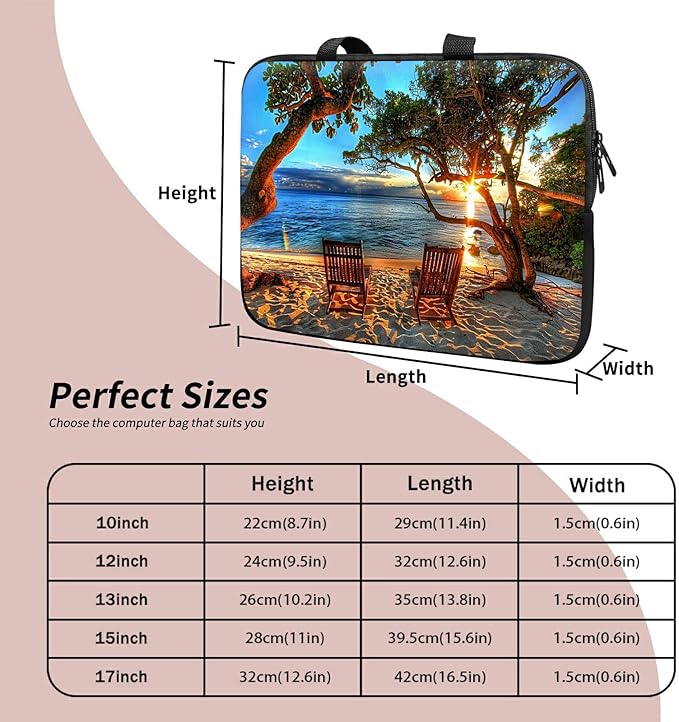 Universal Laptop Sleeve Tablet Case 12 inch, Sunset Tree Slim Carrying Case Durable Handbag Travel Laptop Bag for Surface Pro 9 8 7/Laptop Go 2 3, MacBook Air 11/12