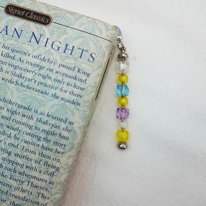 20 Pack Beadable Bookmarks with Bar Bulk Metal DIY Blank Bookmark for Beads Jewelry Pendants Charms Modern Beading Book Make Marks Craft for Book Lovers Office Supplies (Silver)