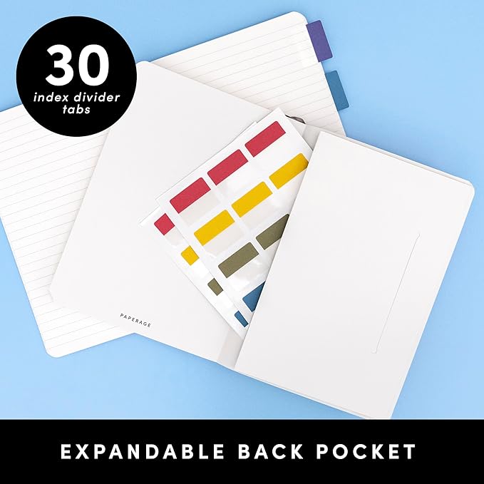 PAPERAGE Softcover Lined Journal Notebook (Blush), 160 Pages, Medium College Ruled Notebook, 5.6 inches x 7.9 inches - 100 GSM Thick Premium Paper, Soft Vegan Leather Journal for Home, Work & School