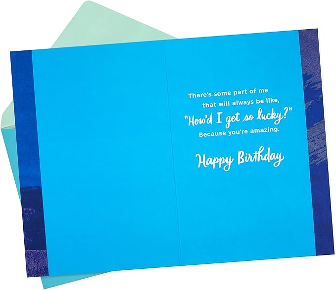 Hallmark Birthday Card for Husband, Wife, Boyfriend, Girlfriend (So Lucky)