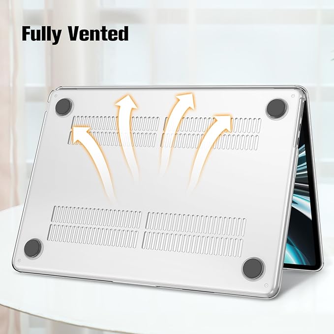 Fintie Case for MacBook Air 13.6 Inch A3113 A2681 (2022 2023 2024 Release) - Snap On Hard Shell Cover for MacBook Air 13.6" M2 M3 Chip with Liquid Retina Display and Touch ID (Garden-Clear)