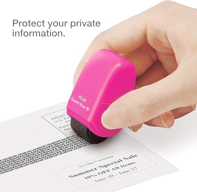 Guard Your ID Identity Protection Security Prevention Stamp Roller (Deluxe Multi-Color 4-Pack)