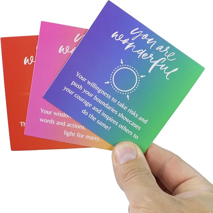 Dessie You Are Wonderful Cards - 60 Unique Mini Encouragement Cards with Inspirational Messages. Employee Appreciation Gifts. Teacher Appreciation Gifts in Bulk. Positive Affirmation Cards