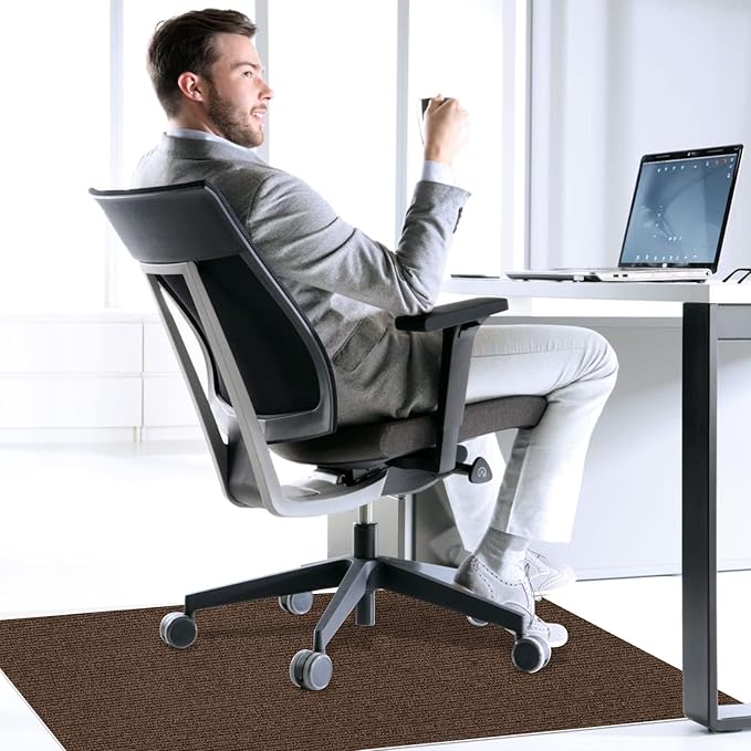Sycoodeal Office Chair Mat,Computer Gaming Desk Chair Mat for Hard Wood & Tile Floor,Large Anti-Slip Floor Protector Rug,Anti-Slip Home Chair Mat,Easy to Clean,48" X 36" Coffee