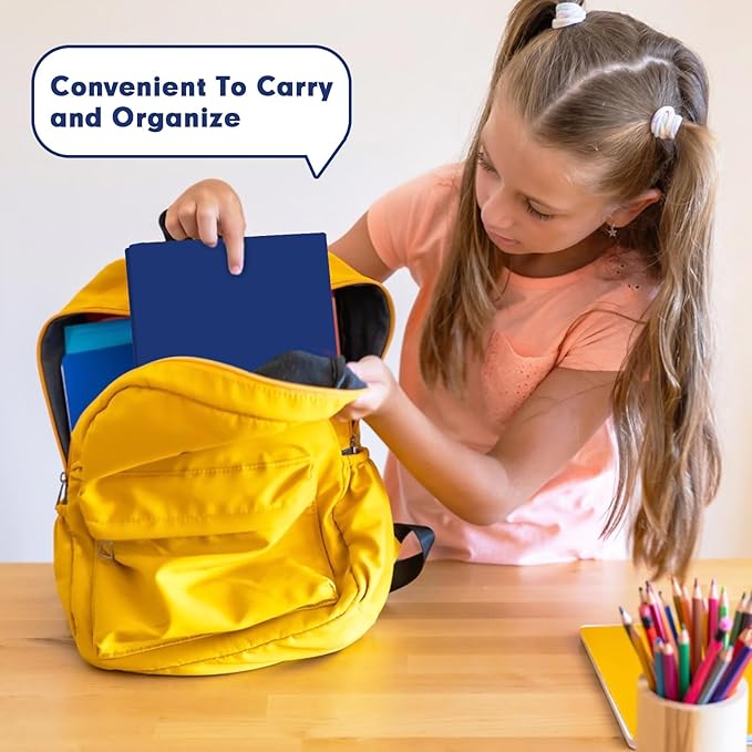 Plastic 2 Pocket Folders with Prongs, 30 Pack, Heavyweight, Letter Size Poly Folders with 3 Metal Prongs Fastener Clips (Blue)