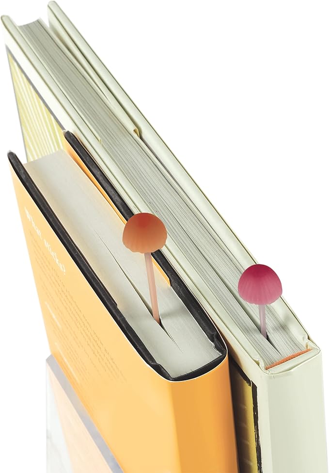 Genuine Fred Magic Sprout, Mini-Mushroom Bookmarks - Set of 4 - Two Sizes & Colors - Soft, Flexible Silicone - Fun Stocking Stuffer, Gift for Book Lovers, Teachers, Back to School - Cottagecore Decor