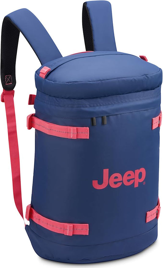 Jeep JS013C Cylindrical Travel Backpack, Navy, 17" Laptop