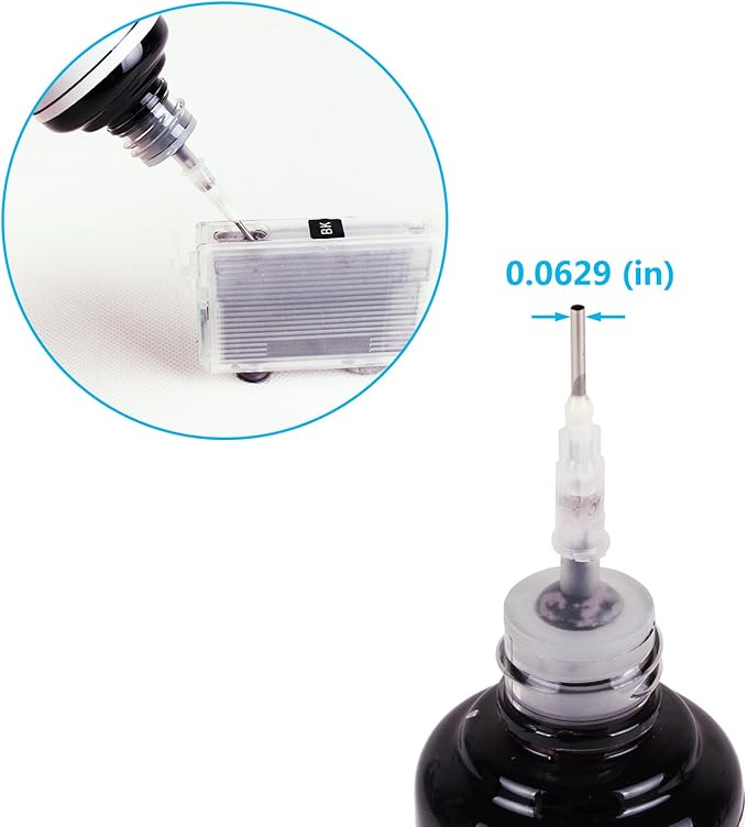 Cyan Regular Refilled Ink kit for T254 T252XL120-BCS T252XL220 T252XL320 T252XL420 Workforce WF-7710 WF-7720 WF-7210 WF-3630 WF-7620 WF-7610 WF-3640 WF-3620, for Refillable Cartridges or CISS