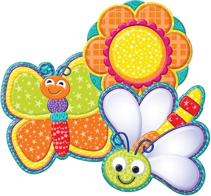 Eureka Color My World Bugs and Flower Asst. Paper Cut Outs (841107)
