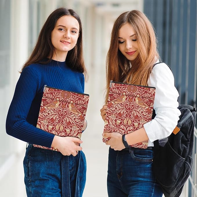 Retro Floral Bird Book Sleeve Book Cover Classic Flower Book Protector with Zipper Christmas Birthday Book Club Gifts Book Accessories for Women Bestie Mom Librarian Girls Bookish Book Lovers Gifts