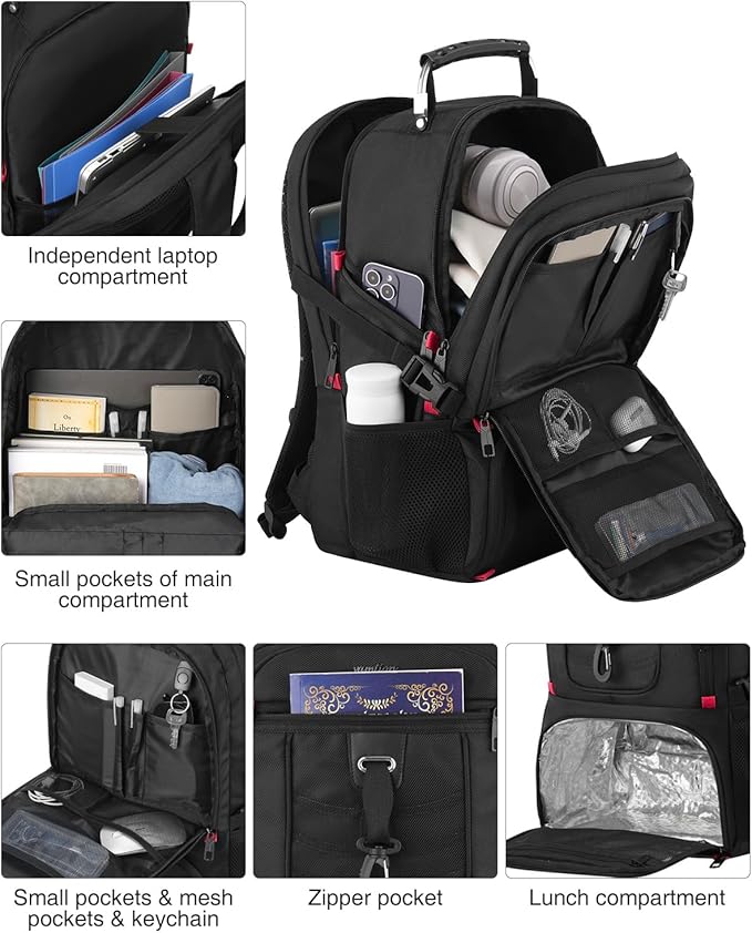 YAMTION 17.3 Inch Laptop Insulated Backpacks with Cooler Compartment,Men Work Cooler Backpack Insulated Lunch Bag for Teens Boys with Charging Port for Gym College Travel