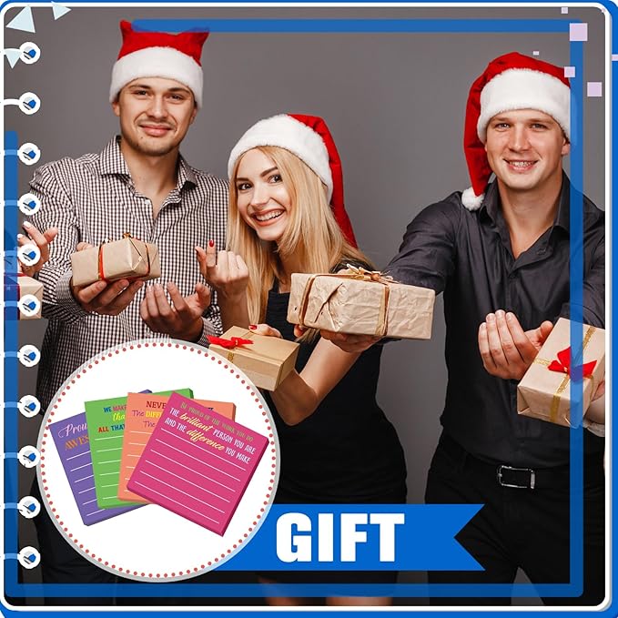 Yinder 24 Pcs Team Sticky Notes Team Appreciation Gifts Bulk Employee Coworker Inspirational Sticky Notes Pad Appreciation Gifts for Teacher Nurse Office Supplies 3 x 3''(Dark Color,Appreciation)