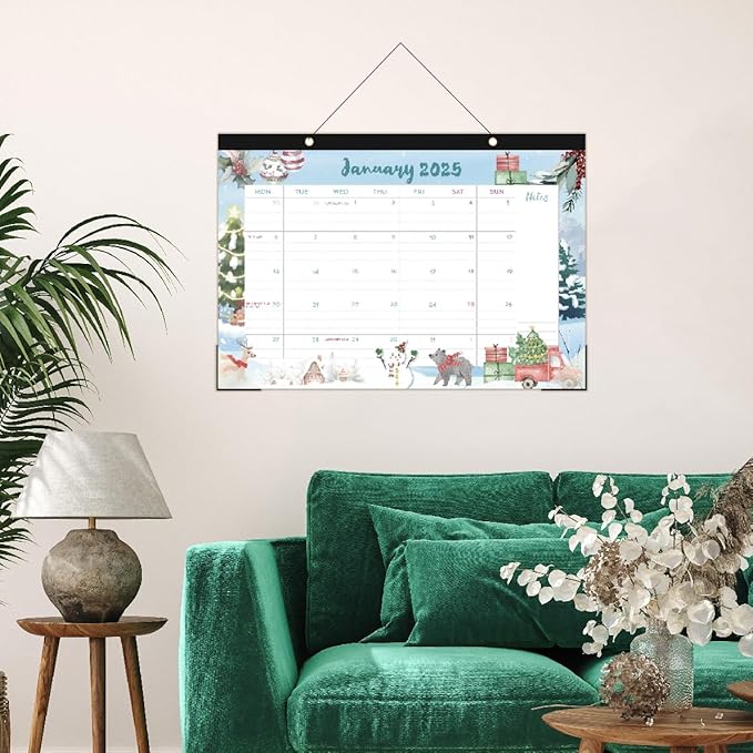 designs 2025 desk calendar,2025 wall calendar,11.8x17 inches large calendar with schedules and holidays, calendar 2025 for family and office planning, gift for christmas, new year