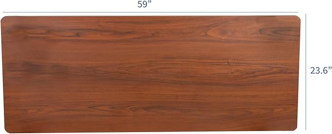 VIVO Dark Walnut 60 x 24 inch Universal Solid One-Piece Table Top for Standard and Sit to Stand Height Adjustable Home and Office Desk Frames, DESK-TOP60D