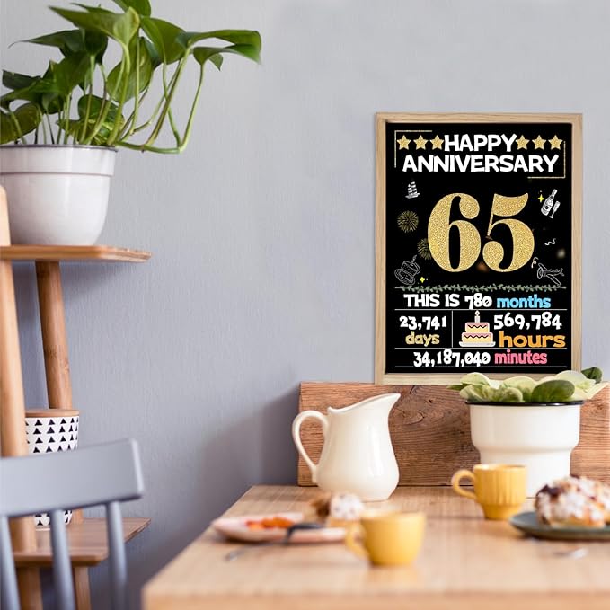 Joycard 65th Anniversary Card for Women Men, Gold Wedding Card for Wife Husband, Sweet Marriage Decorations Gifts for Couple, Perfect for Her Him on Anniversary Day, Back in 1960