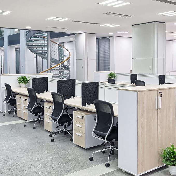 4 Pcs Acoustic Desk Divider Desktop Privacy Panel 16 x 20 Inch Divider for Desk Cubicle Office Desk Separator Panel Sound Absorbing Noise Reducing Tabletop Divider for Visual Distractions