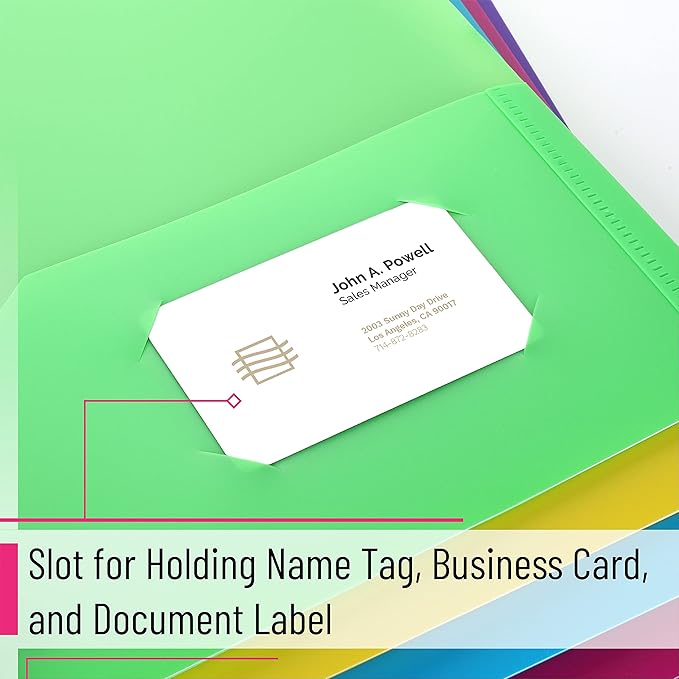 Mr. Pen- Folders with Pockets and Prong with Fasteners, 2 Pocket Folder, 3 Prong Folders, 5 Pack, Plastic