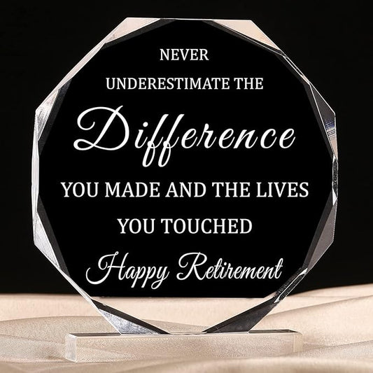 Happy Retirement Gifts for Men Women Never Understand the Difference You Made Keepsake and Paperweight Retirement Plaque Inspirational Gifts for Retired Teacher Police Firefighter Nurse (Novel Style)