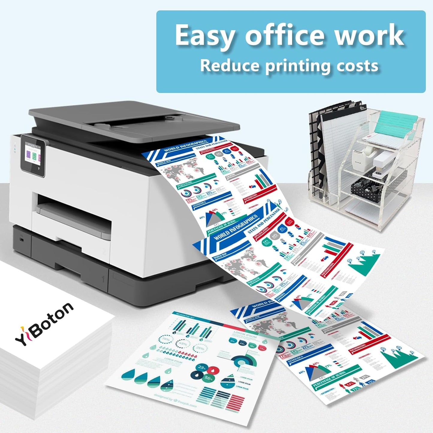 High Yield C4150 Toner Cartridges Replacement for Lexmark C4150 24B6519 24B6516 24B6517 24B6518 Toner Compatible for Lexmark C4150 Printer (4 Pack Black Cyan Magenta Yellow)