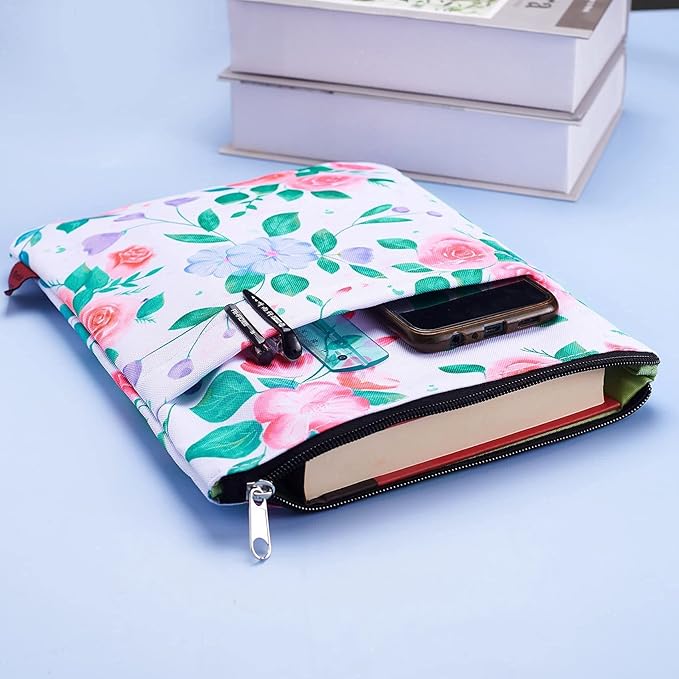 Book Sleeve for Book Lovers, Bookish Book Protector, Book Covers for Paperbacks, Washable Fabric, Book Sleeves with Zipper, Medium 11 Inch X 8.7 Inch