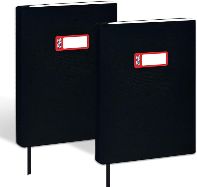 Chell Black Fabric Book Covers 6"x9", Book Sox Up to 8.5”X9.5”, Stretchable and Reusable Book Protector, for Paperback and Hardcover, Pack of 2