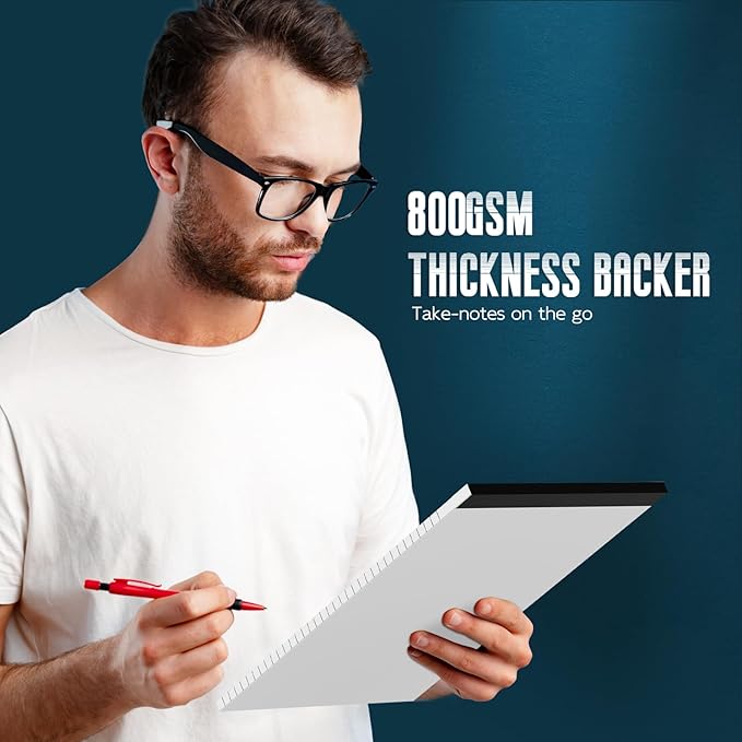 White Legal Note Pads 8.5 x 11'', 12 Pack Legal Paper Note Pads 8.5x11, Micro Perforated Wide Ruled Lined Writing Pads 30 Sheets for Home Office School Work, Legal Notepads Double-Side Printed Per Pad