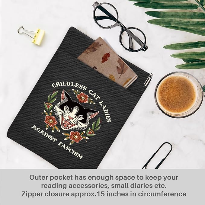 Book Themed Gifts Waterproof Book Sleeve Book Pouch Feminism Equality Rights Reading Gifts for Women Aunt Book Covers for Paperbacks Book Accessories Book Protector with Zipper and Front Pocket