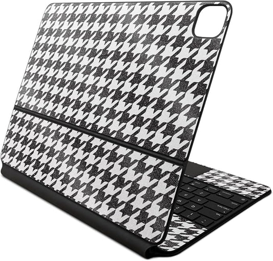 Glossy Glitter Skin Compatible With Apple Magic Keyboard for iPad Air 13-inch (M2) 2024 - Houndstooth - Premium 3M Vinyl Protective Wrap Decal Cover - Easy To Apply | Crafted in the USA by MightySkins