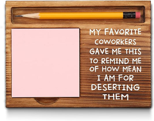 My Favorite Coworkers Gave Me Gifts Sticky Note Holder Thank You Appreciation Leaving Farewell Goodbye Gifts for Coworkers Women Co Workers Employee Self-Stick Note Pad Holders GSH18