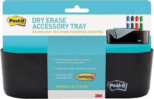 Post-it Dry Erase Accessory Tray, Black (DEFTRAY)