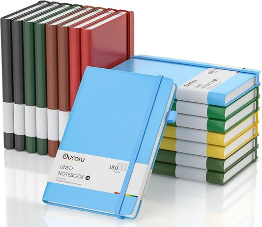 Lined Journal Notebook, 16 Pack, 180 Pages, A5 Journals for Writing, 100 GSM Thick Paper, Small Notebooks Daily Journal for Women Men Work, Business, School, Travel Supplies