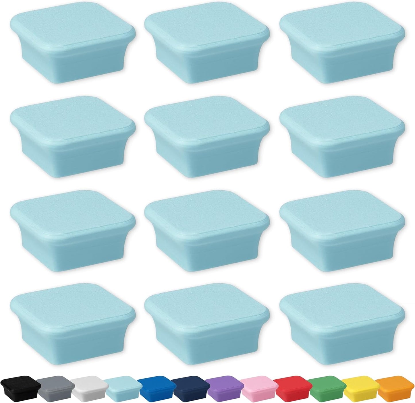 Glassboard Studio MiniBar Magnet - Strong Neodymium Rare Earth Magnets for Fridge, Whiteboard, Locker & Magnetic Glassboards - Ideal for Crafting & Office Use - Strong Fridge Magnets (Ice Blue, 12)