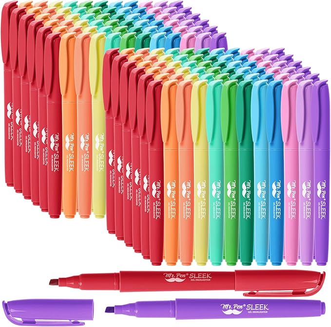 Mr. Pen- Highlighter Set, 144Pack, Pastel Highlighters Chisel Tip, Bulk Highlighters Assorted Colors, Colored Highlighters Bulk, Highlighters No Bleed, Colorful Highlighters Pastel, Highlighter Pens