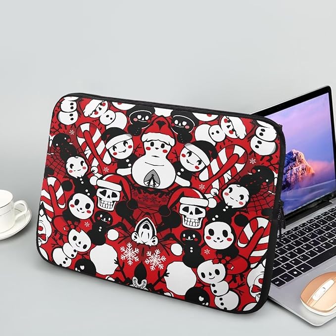 Christmas Snowman Printed Computer Bags for Laptops, Water Resistant 10 Inch Laptop Bag Laptop Briefcase Travel Case for Women Men Teens, Compatible with Most Laptops