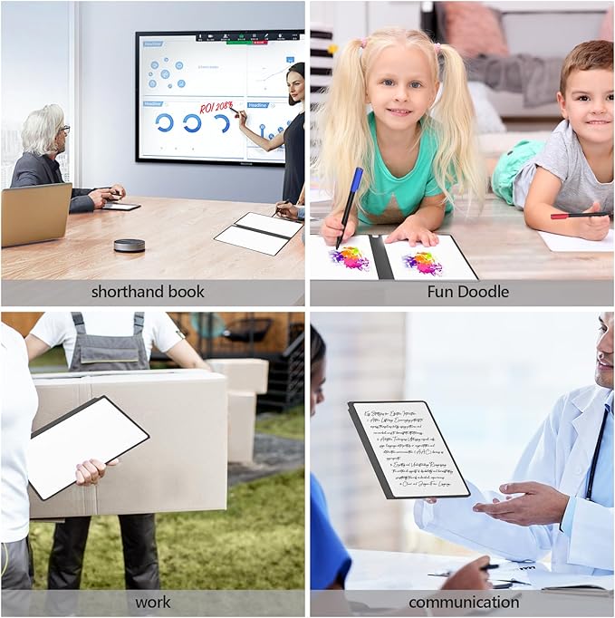 Portable Dry Erase Board,Portable White Board,Small Dry Erase Board,Foldable,Erasable,Repeatable,9.5 * 6.6 inches,for Office,Home,School,Study,Meeting(Grey)