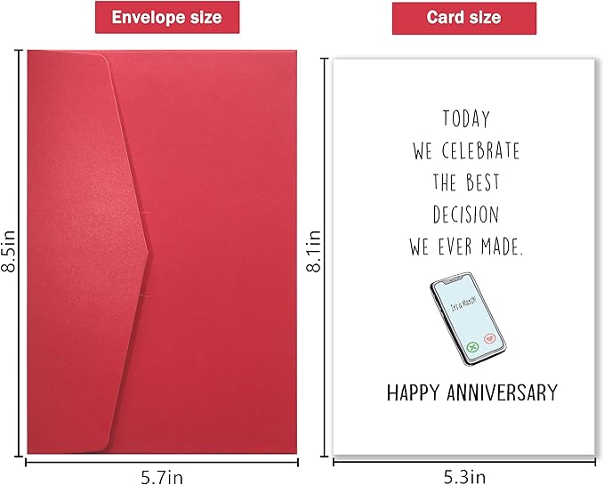Funny Met Online Dating Anniversary Card, Swipe Dating Card for Boyfriend Girlfriend, Anniversary Card for Him Her, Internet Dating Card, Celebrate The Best We Decision We Ever Made