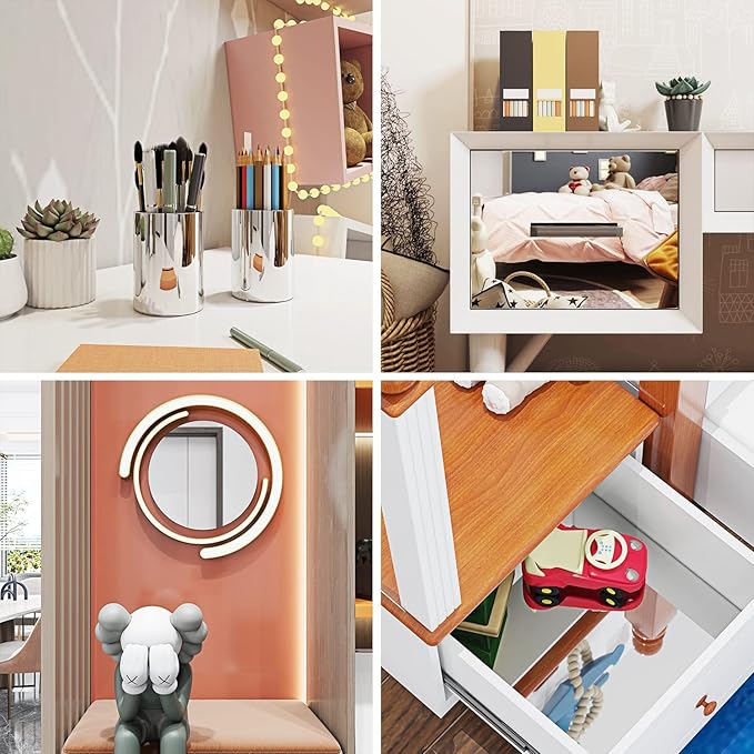 FunStick 24"x197" Large Flexible Self Adhesive Mirror Stickers for Walls Mirror Decor Stick on Mirror Contact Paper Peel and Stick Plastic Mirrors Tiles for Bathroom Gym Bedroom Wall Stickers Cabinets